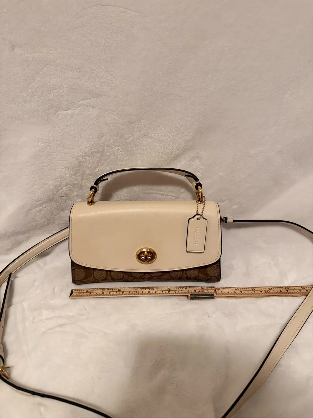 Coach Tilly Satchel 23 In Signature Canvas in Khaki/ Chalk